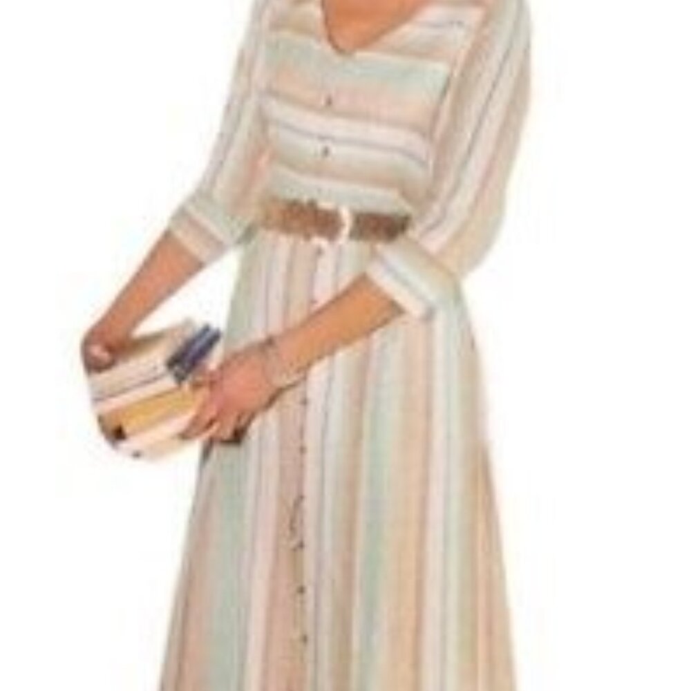 Soft Surroundings Arcata Linen Maxi Dress Full Flowy Feminine Romantic Sz LG